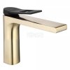 REA - Bateria Umywalkowa SOUL gold-black/złoto-czarna szczotkowana niska